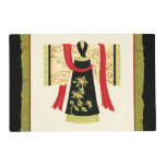 Traditional Japanese Kimono with Floral Print Placemat
