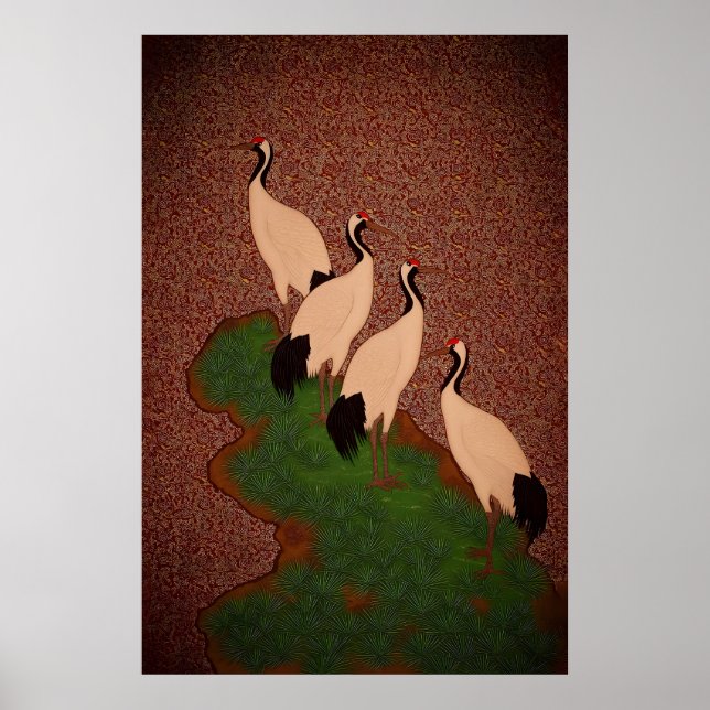 Traditional Japanese Nihonga Textured Art Poster (Front)