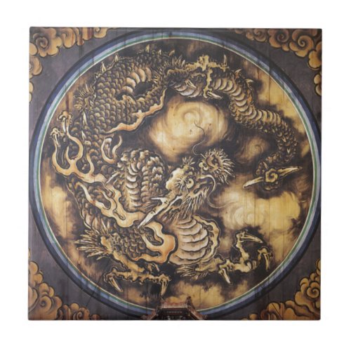 Traditional Japanese Oriental Dragon _ 日本 _ 鳴き龍 Ceramic Tile