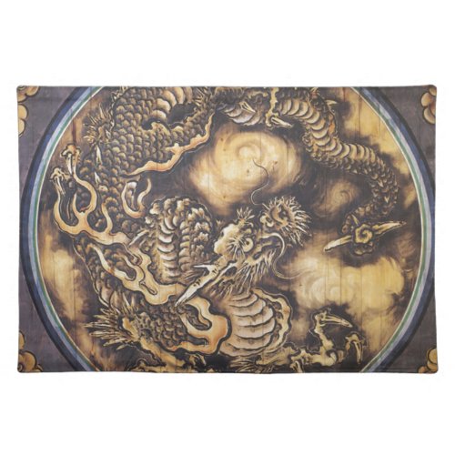 Traditional Japanese Oriental Dragon _ 日本 _ 鳴き龍 Cloth Placemat