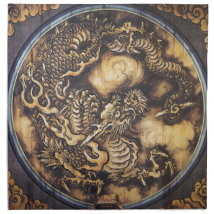 Traditional Japanese Oriental Dragon - 日本 - 鳴き龍 Napkin