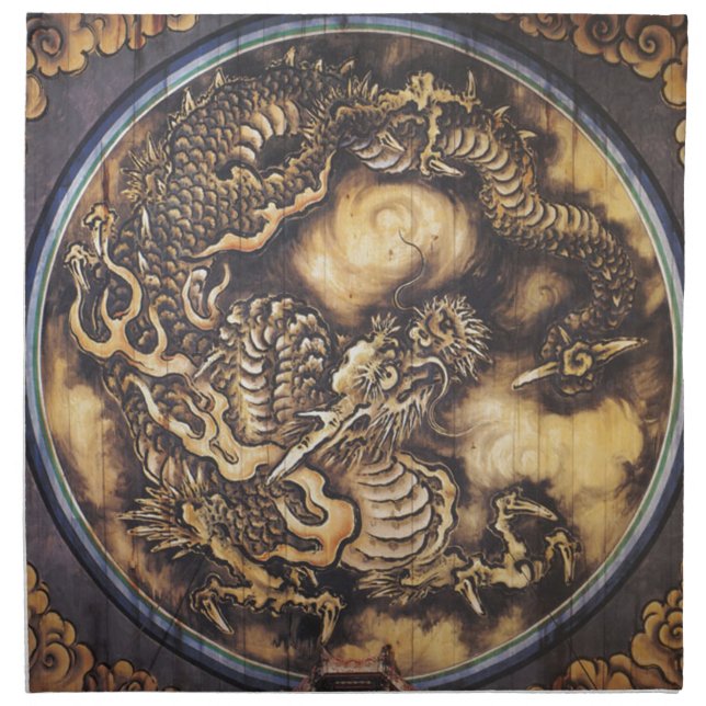 Traditional Japanese Oriental Dragon - 日本 - 鳴き龍 Napkin (Front)