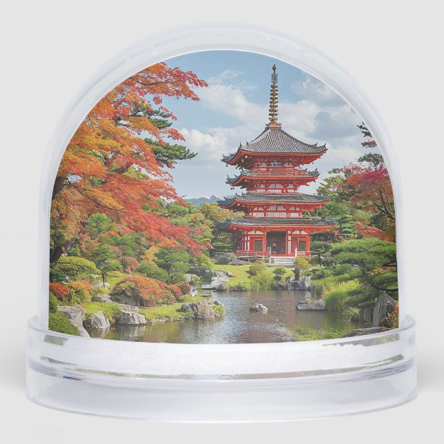 Traditional Japanese Pagoda Snow Globe (Front)