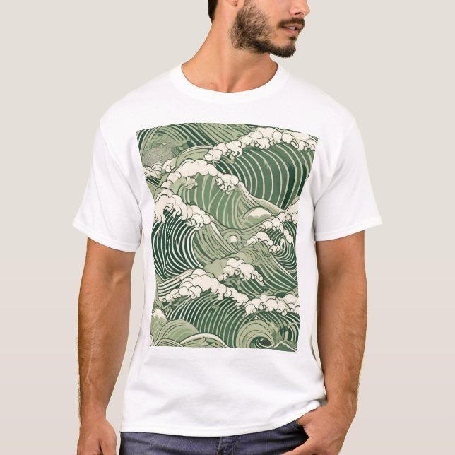 Traditional Japanese Pattern Design 0019 Artwork T-Shirt (Front)