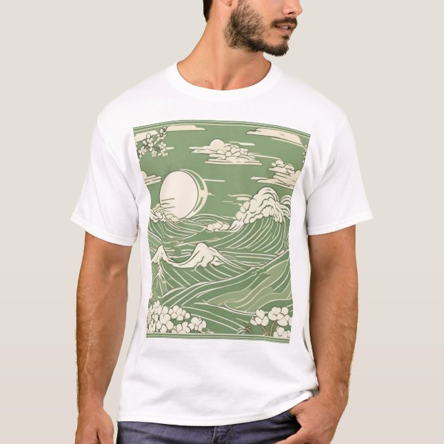 Traditional Japanese Pattern Design 0038 - Authent T-Shirt (Front)