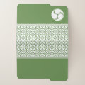 Traditional Japanese Patterns and Mitsudomoe Crest File Folder | Zazzle