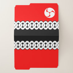 Traditional Japanese Patterns and Mitsudomoe Crest File Folder | Zazzle