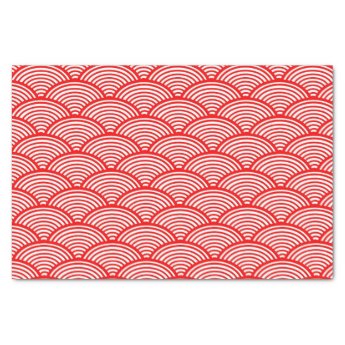 Traditional Japanese Red Nami Wave Pattern