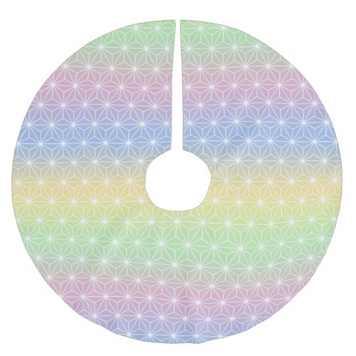 Traditional Japanese Star Pattern Rainbow Hues Brushed Polyester Tree Skirt
