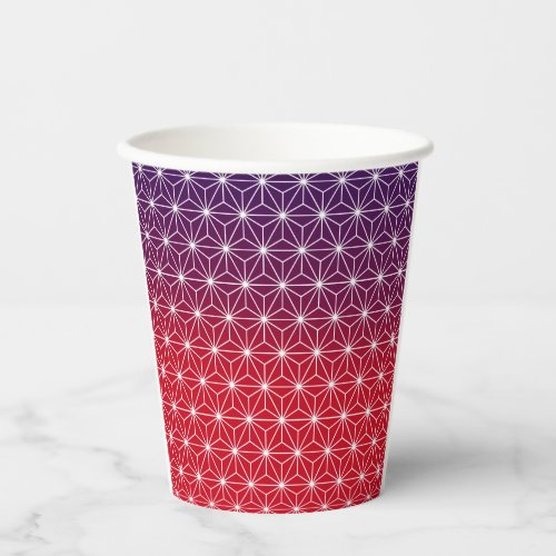 Traditional Japanese Star Pattern Red  Purple Sma Paper Cups