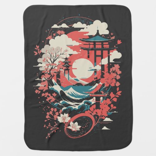 Traditional Japanese temple design Baby Blanket
