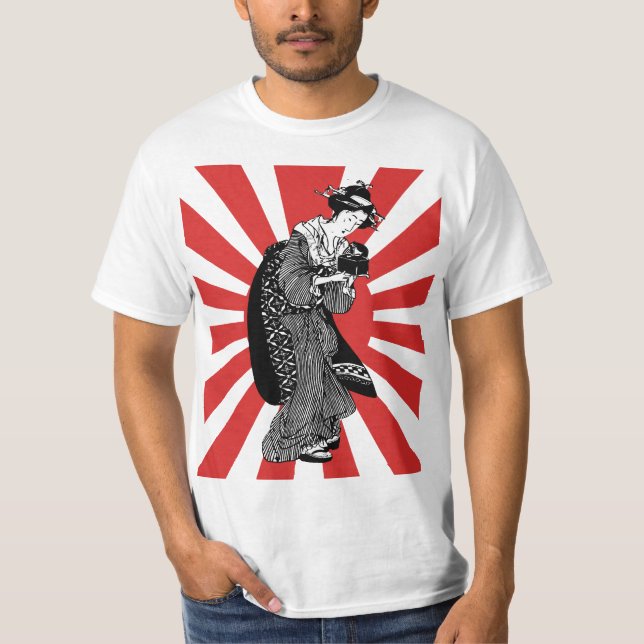 Traditional Japanese ukiyoe woman T-Shirt (Front)