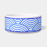 Traditional Japanese wave design dog and cat Bowl<br><div class="desc">Traditional Japanese blue wave pattern design dog and cat Bowl</div>
