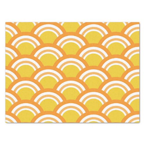 Traditional Japanese wave pattern in yellow    Tissue Paper