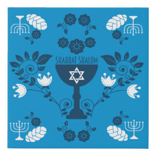 Traditional Jewish Gifts for Shabbat Faux Canvas Print