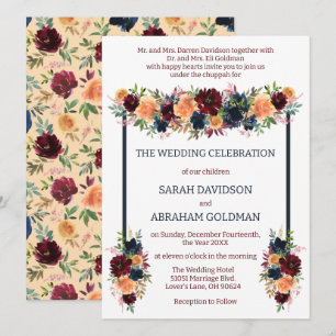 Traditional Jewish Wedding Invitations - Gold
