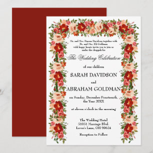 Traditional Jewish Wedding Invitations - Roses