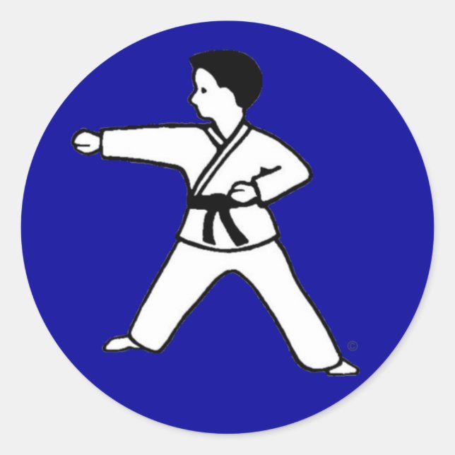 Traditional Karate Kid 3 on royal blue stickers (Front)