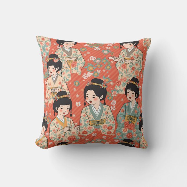 traditional Korean Hanbok character pillow cushion (Front)