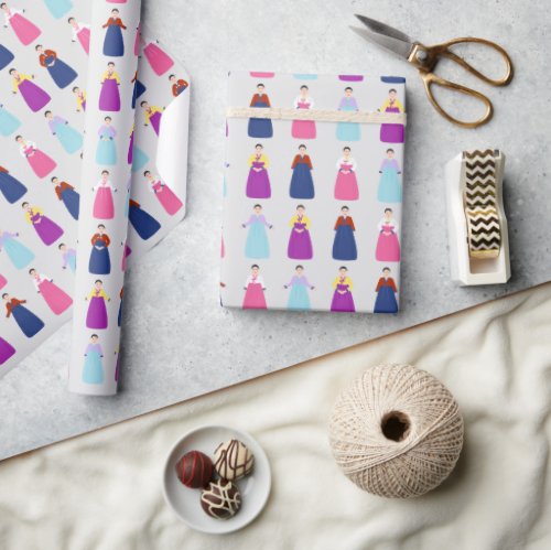 Traditional Korean Hanboks Wrapping Paper