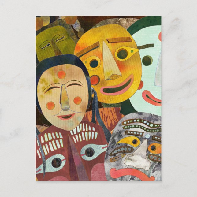 Traditional Korean Masks postcard (Front)
