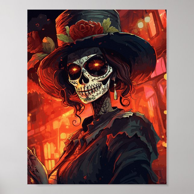 Traditional La Calavera Catrina Poster (Front)
