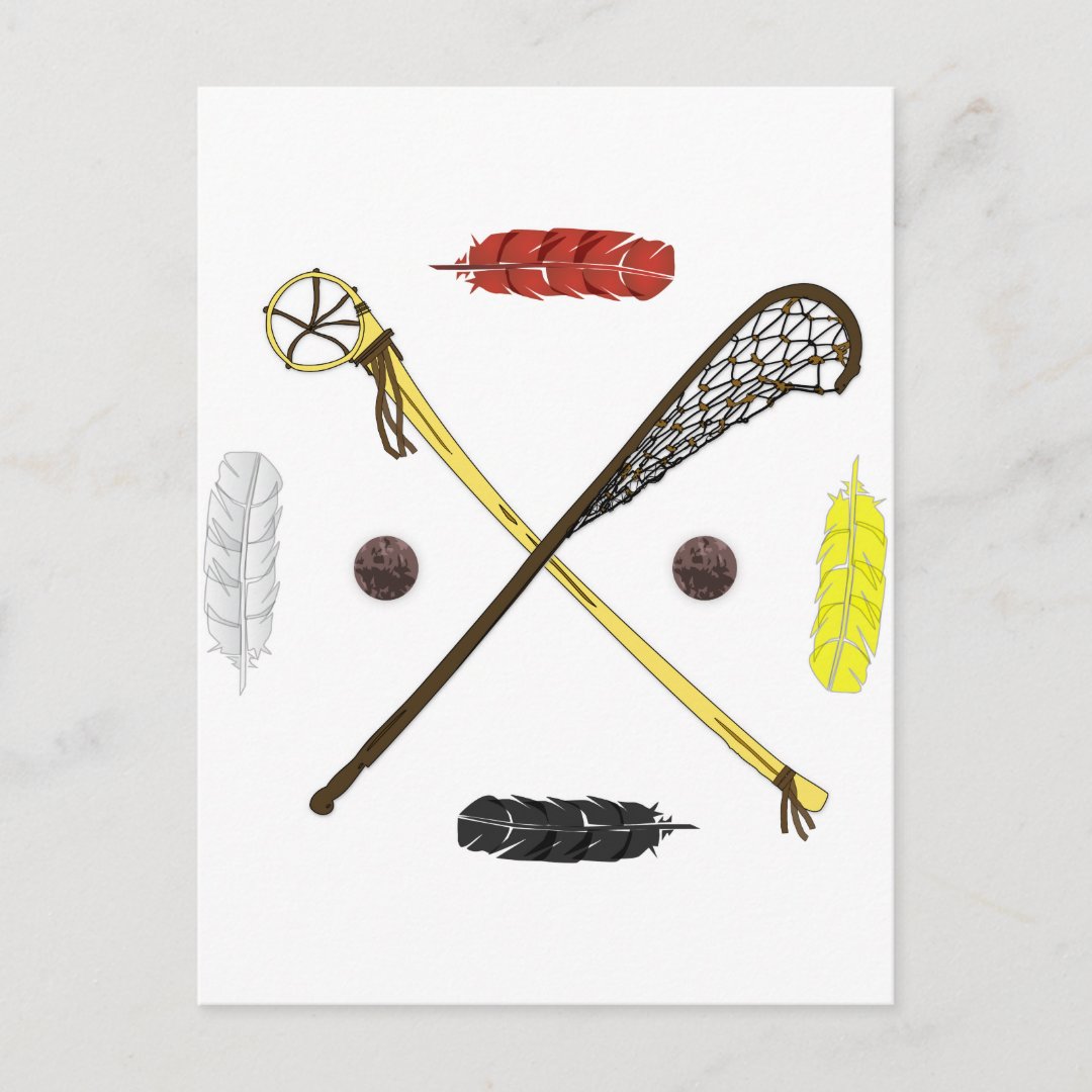 Traditional Lacrosse sticks Postcard Zazzle