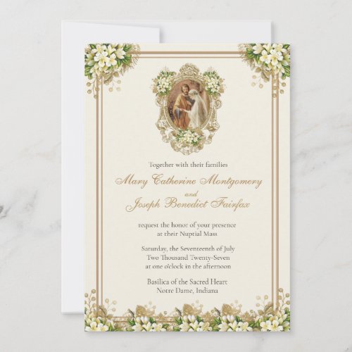 Traditional Latin Mass Catholic Nuptial Invitation
