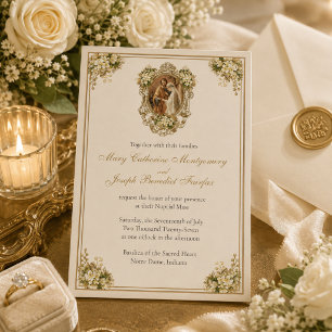 Traditional Latin Mass Catholic Nuptial Invitation