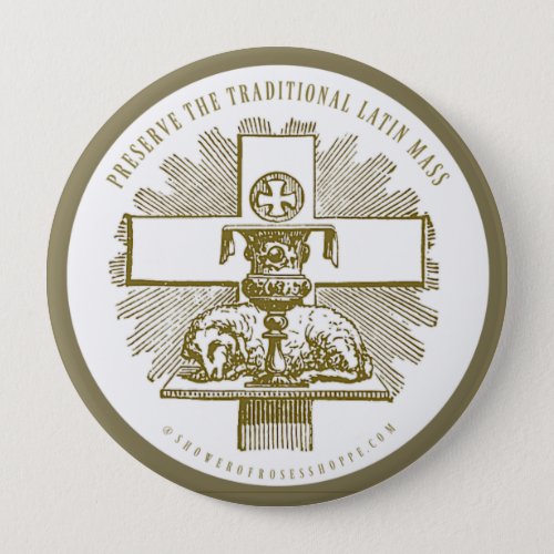 Traditional Latin Mass Gold Lamb of God Altar Button