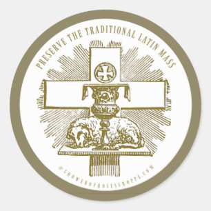 Traditional Latin Mass Gold Lamb of God Altar Classic Round Sticker