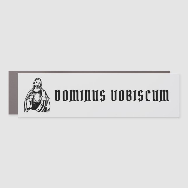 Traditional Latin Mass  Jesus Dominus Vobiscum Car Magnet (Front)