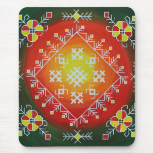 Traditional Latvian folk art with symbols painting Mouse Pad