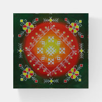Traditional Latvian folk art with symbols painting