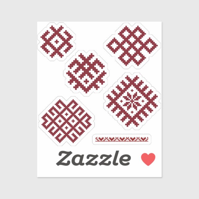 Traditional Latvian Folk Design Symbols Tattoos Sticker (Sheet)