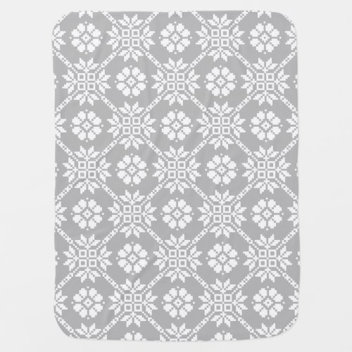 Traditional Latvian gray Sun Auseklis Saulite  Baby Blanket