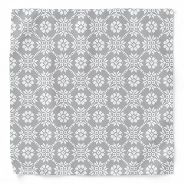 Traditional Latvian gray Sun Auseklis Saulite  Bandana (Front)