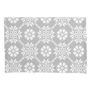 Traditional Latvian gray Sun Auseklis Saulite  Pillow Case