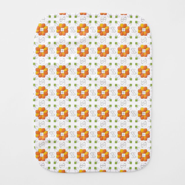 Traditional Latvian SUN sign geometric design IX Baby Burp Cloth (Front)
