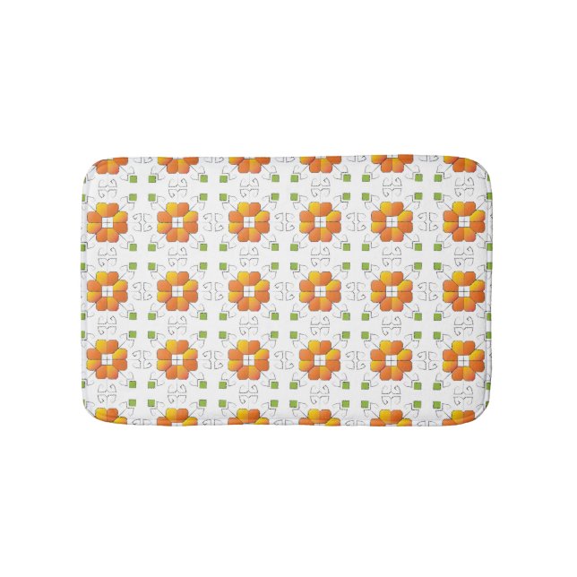 Traditional Latvian SUN sign geometric design IX Bathroom Mat (Front)