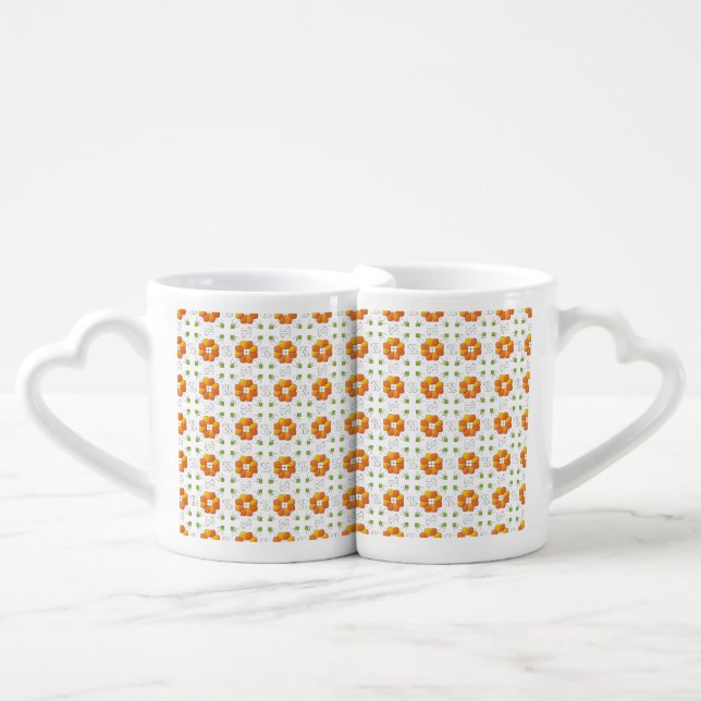 Traditional Latvian SUN sign geometric design IX Coffee Mug Set (Front Nesting)