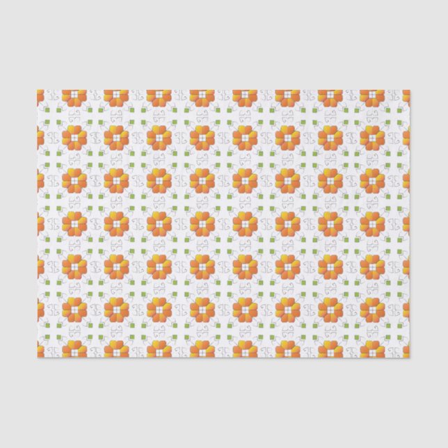 Traditional Latvian SUN sign geometric design IX Tissue Paper (Front)
