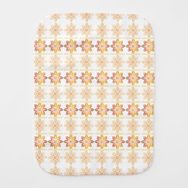 Traditional Latvian SUN sign geometric design VIII Baby Burp Cloth (Front)