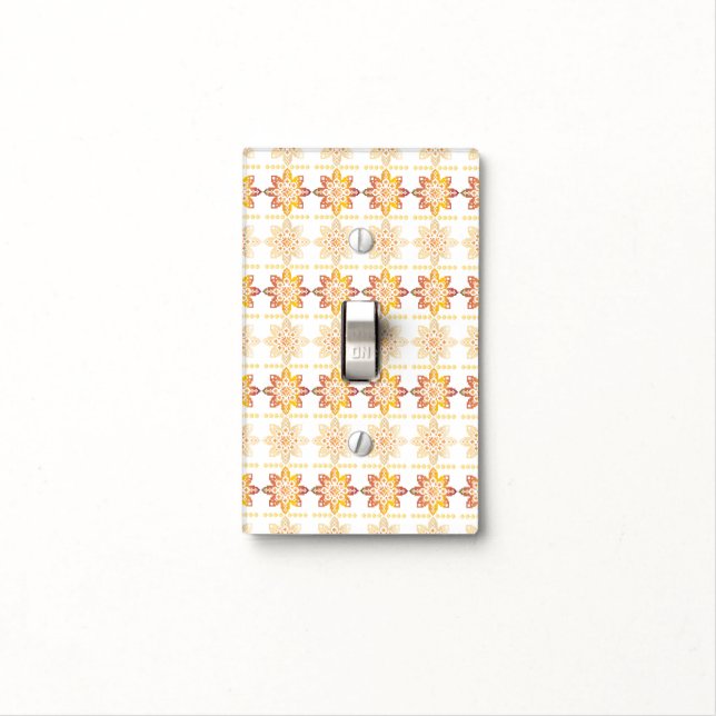 Traditional Latvian SUN sign geometric design VIII Light Switch Cover (In Situ)
