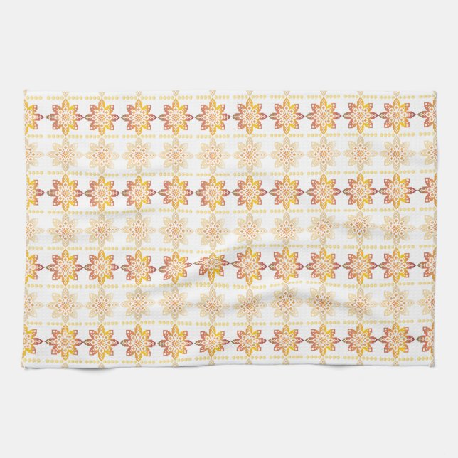 Traditional Latvian SUN sign geometric design VIII Towel (Horizontal)