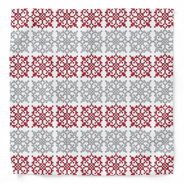 Traditional Latvian SUN sign geometric pattern I Bandana (Front)