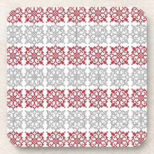 Traditional Latvian SUN sign geometric pattern I Beverage Coaster