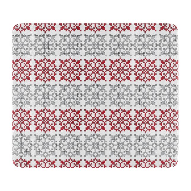 Traditional Latvian SUN sign geometric pattern I Cutting Board (Front)