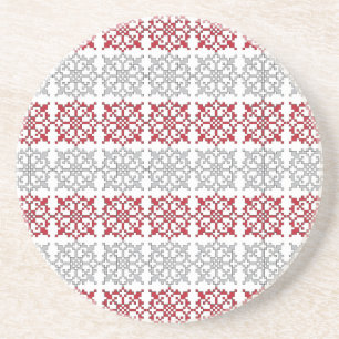 Traditional Latvian SUN sign geometric pattern I Drink Coaster