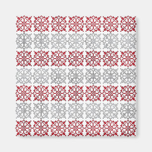 Traditional Latvian SUN sign geometric pattern I Magnet